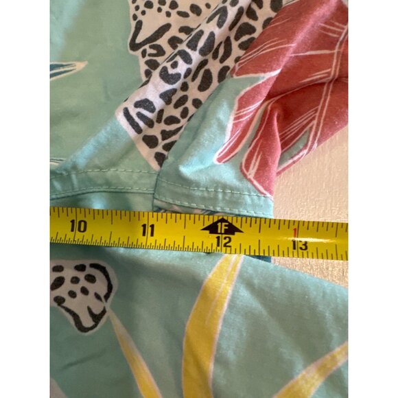 Original Use Mens Swim Trunks M Aqua Cheetah Jungle Drawstring Waist Mesh Lined - Picture 8 of 11